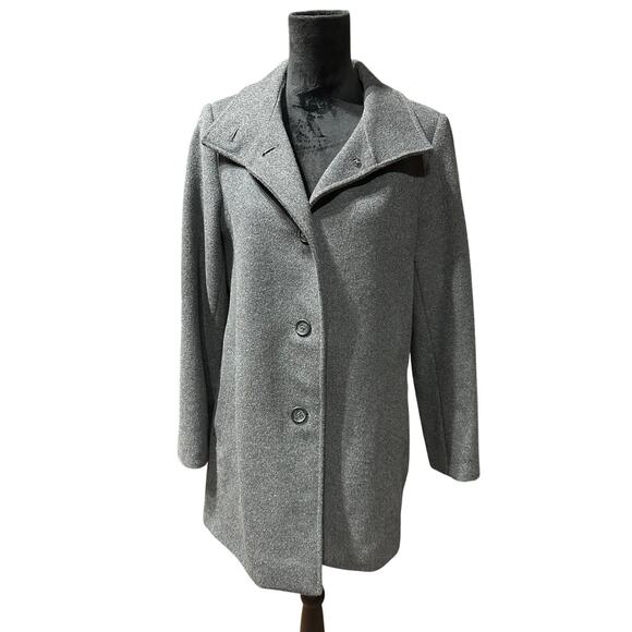 Lauren Ralph Lauren Women’s Pea Coat Wool Blend Lined Gray M Preppy Old Money - Picture 1 of 14